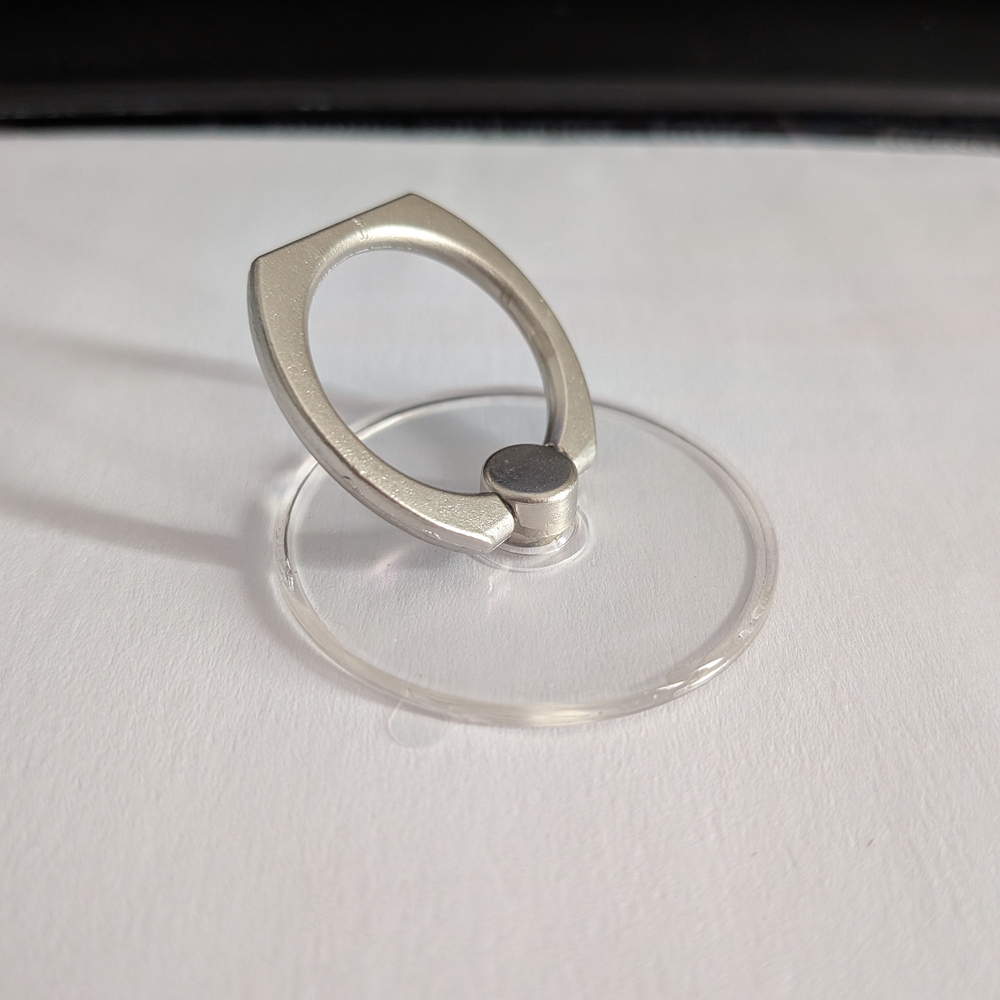 Phone Ring Holder/Stand Clear With Silver Ring